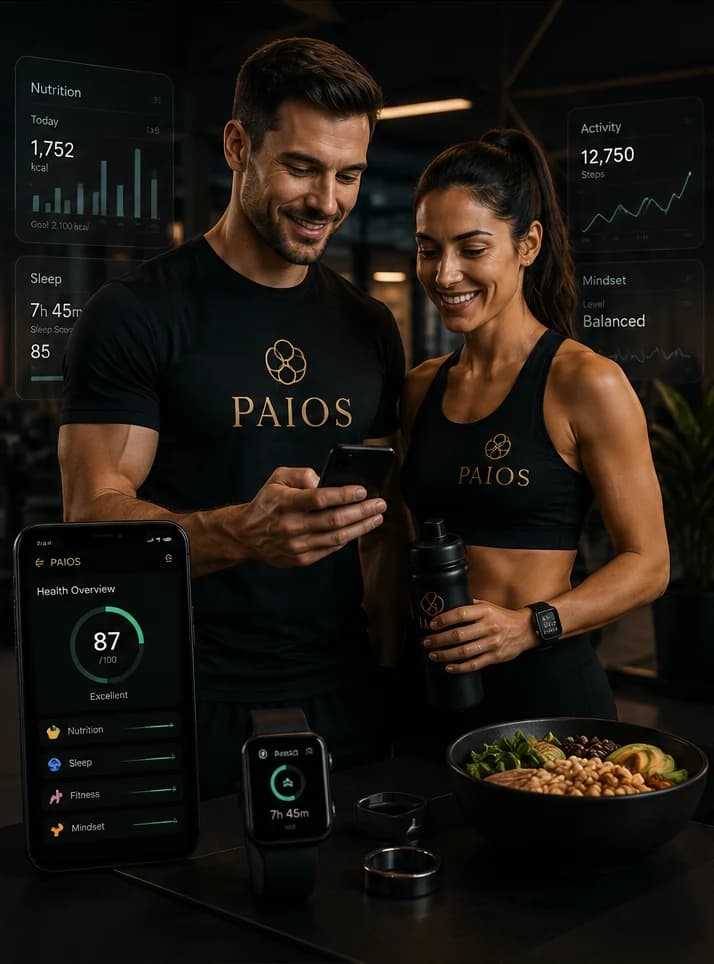 PAIOS App mit Gesundheits- und Lifestyle-Übersicht